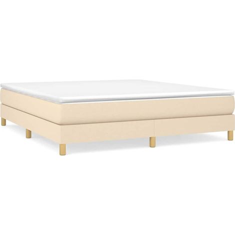 Maison Exclusive - Sommier à lattes de lit avec matelas Crème 180x200 cm Tissu (1/5)