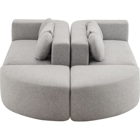 Divano modulare letto in ciniglia grigio 292 x 165 x 68 cm senza montaggio (1/5)