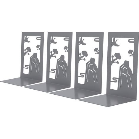 Quatre serre-livres en métal, antidérapants, raffinés et élégants, au design unique, serre-livres décoratifs portables, serre-livres de bureau, serre-livres en forme de montagne. (1/5)
