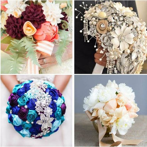 2 pcs support bouquet mousse manche plastique DIY base fleur mariée (1/4)