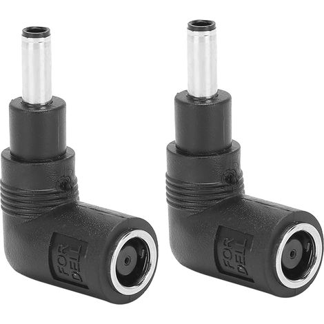 2-teiliger rechtwinkliger DC-Anschlussadapter, 0,29 x 0,2" Rundstecker auf 0,18 x 0,12" Stecker für Dell- und HP-Ladegeräte (1/5)