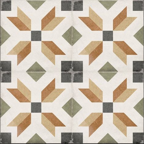 Aelle - Carrelage sol / mur effet ciment motif coloré 20x20 cm ART NOUVEAU EMPIRE COLOUR - Vendu par boîte de 1 m² (1/5)