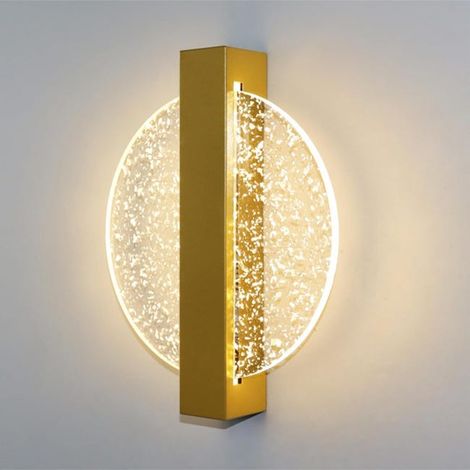 Lumière murale LED intérieure, température de 3 couleurs, 6W lumière murale ronde acrylique de luxe, or (1/5)