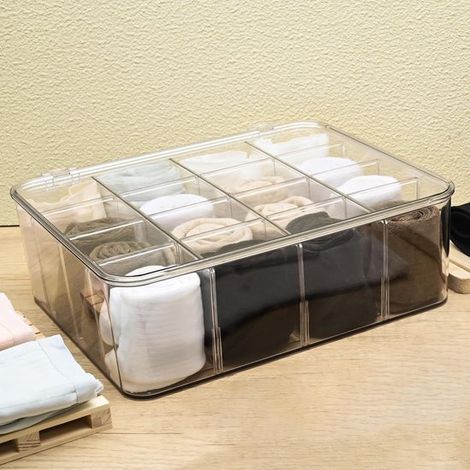 Schubladenorganizer für Socken,BHs und Unterwäsche,geeignet für Kleiderschränke,aus Kunststoff,Gürtel und andere Accessoires (1/5)