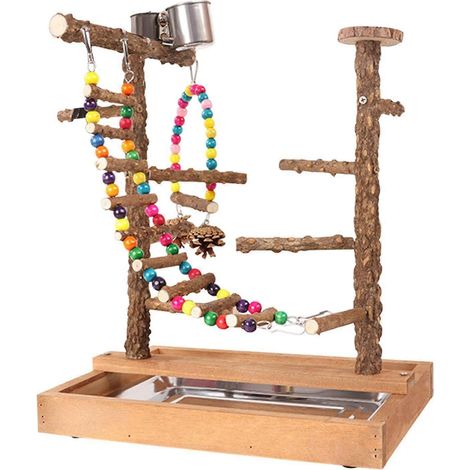 Aire de jeux pour perroquets, support de jeu pour perruches ondulées, calopsittes et petites perruches ondulées (1/4)