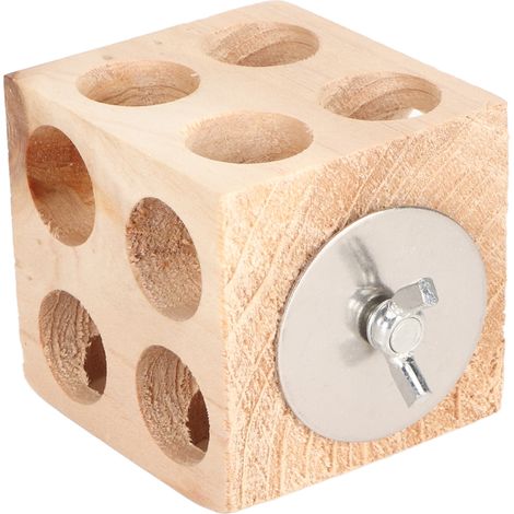 Bloc de bois à mâcher pour perroquets, inséparables, calopsittes et perruches ondulées - 6 cm (1/5)
