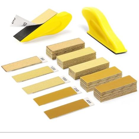 Kit de Ponçage manuel Micro Ponceuse avec Papier Abrasif a Poncer Carrosserie Bloc 120 à 5000 Grain de Verre pour Cale (1/5)