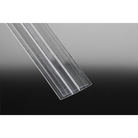 Polycarbonat H-Profil 6000 mm für 6 mm, glasklar