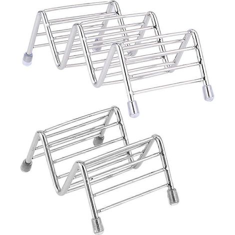 supports à tacos en acier inoxydable pour burritos (argenté)-14.5x6.5x5cm-Silver (1/4)