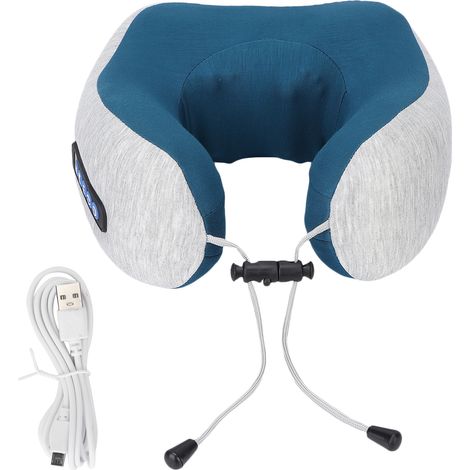 Masseur de nuque électrique multifonctionnel rechargeable en forme de U, oreiller vibrant et pétrissant en mousse à mémoire de forme avec fonction chauffante (1/5)