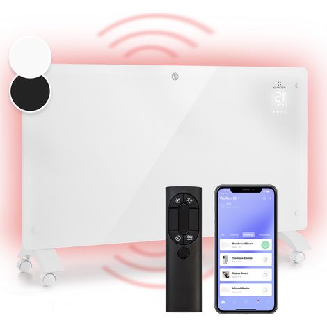 Klarstein – Convecteur mobile 2500W – Chauffage électrique silencieux avec thermostat – Installation murale ou portable – Programmation hebdomadaire (1/5)