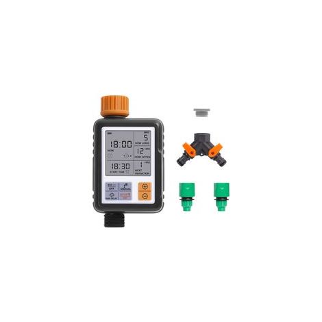 Programmateur Arrosage Automatique Minuteur Arrosage pour Jardin Programmateur Robinet Arrosage Connecté/Mode Verrouillage Enfant/Mode Automatique & Manuel/Retard De Pluie
