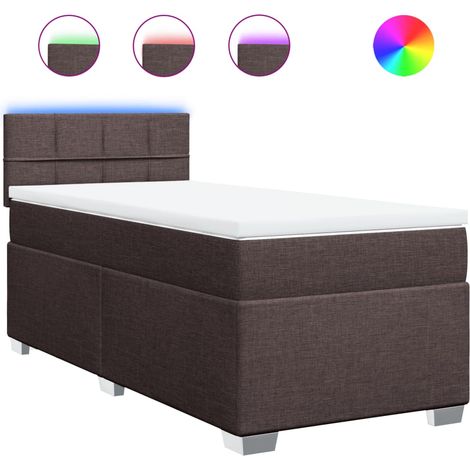 Maison Exclusive - Boxspringbett mit Matratze Dunkelbraun 90x190 (1/5)
