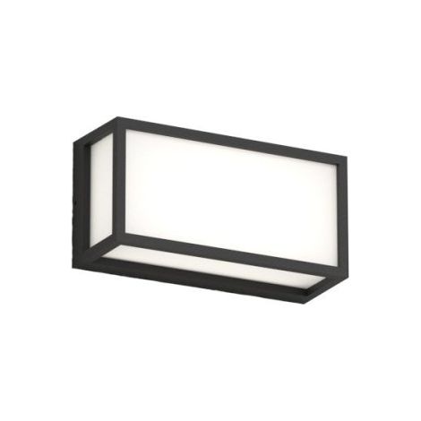 Applique moderno top light osaka rp gx53 led ip54 alluminio policarbonato, finitura metallo nero