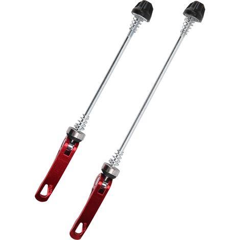 Lot de 2 axes de roue à blocage rapide pour vélo de route/VTT, avant et arrière, rouge