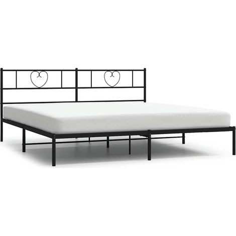 Maison Exclusive - Cadre de lit métal sans matelas et tête de lit noir 180x200 cm
