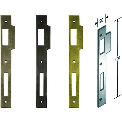 Contropiastra per serratura a bussola bordo quadro - Materiale: Acciaio Bronzato - 5 pz