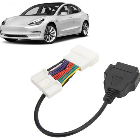 16-poliger OBD2-Anschlussadapter für Tesla Model 3 und Y 2019-2021 (Kabelfarben sind zufällig) (1/5)