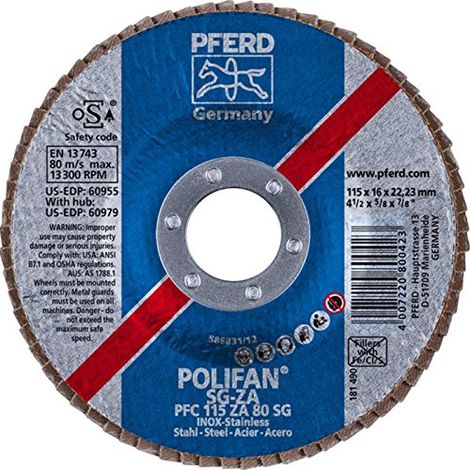 Macinazione Gamma Ø 115 Mm (13 300 Giri / Min), Polifan® Sg-Za, Ricurvo, Gola: 80 (1/2)