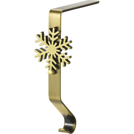 Soporte para calcetín navideño para chimenea, soporte para calcetín navideño de metal bronce brillante para chimenea, decoraciones navideñas