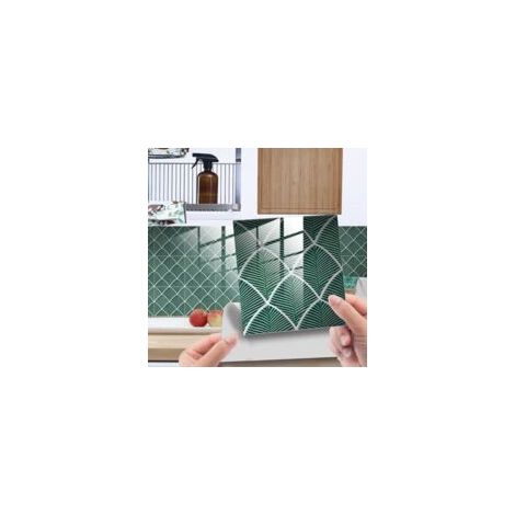 – Wandaufkleber für Küche und Bad – 10 Stück – Wasserfestes und ölbeständiges PVC – Moderne Designs zur Dekoration – Crezuo