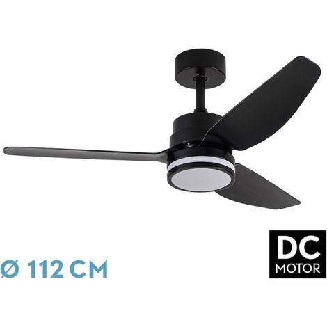 Abrila -Fan DC JARAMA - Nero con tre Lame con 6 Velocità Regolabili 3 Temperature de Luce Selezionabile Telecomando Incluso (1/3)