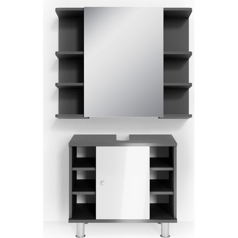 Badmöbel-Set Fynn, Anthrazit, 2 Teile, Vicco