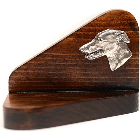 Levriero - portacandele in legno a forma di cane, porta lumini, oggetto commemorativo per cani di Art-Dog (1/5)