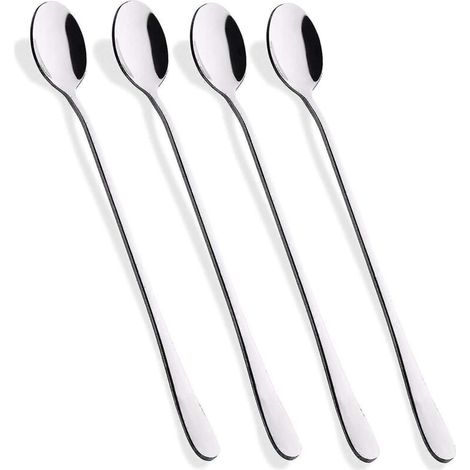 23 cm (9 Zoll) lange Eistee-Löffel, 4er-Set, silber (1/5)