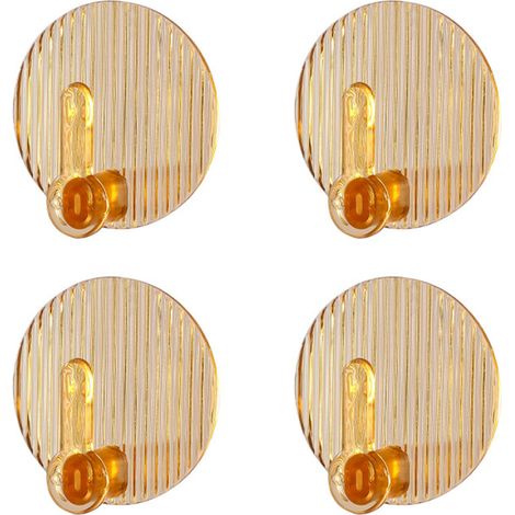 Ganci adesivi senza foratura, set da 4, robusto portasciugamani per bagno, doccia, cucina, chiavi, porta, colore ambra. (1/5)