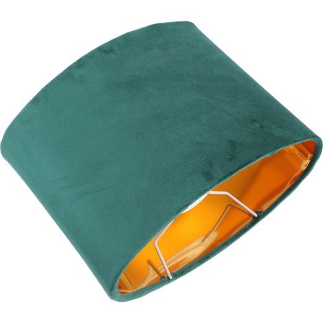 Pantalla ovalada E27 de tela verde sencilla para lámpara de mesita de noche. (1/5)