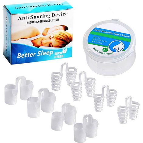 8 pièces Attelles Nasales Anti-Ronflement en Silicone - Solution Professionnelle pour Hommes et Femmes (1/5)