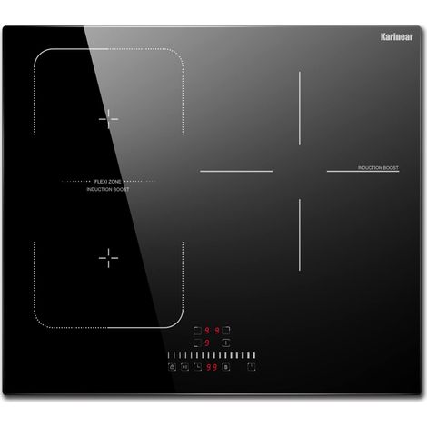 Karinear Plaque à Induction 3 foyer avec Zone Flexible, Plaque de Cuisson Induction Encastrable, Table de Cuisson Electrique avec Commande Tactile, Minuteur, Verrouillage d'enfant, 6800W, pas de prise (1/5)