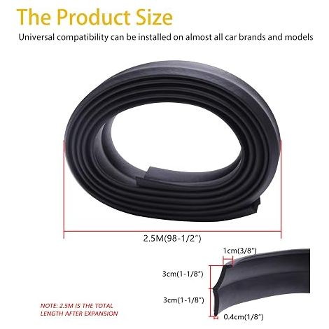 Front Bumper Protection Auto Lip Spoiler Rubber Strip Protector Lip Splitter Spoiler Body Skirt Kit Trim Universal for Car (1/4)