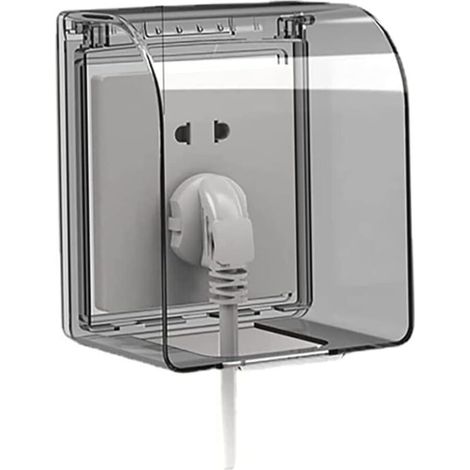 Couvercle pour prise extérieure IP55 PC transparent - Protection enfant étanche pour prises murales avec adhérence forte sur murs variés
