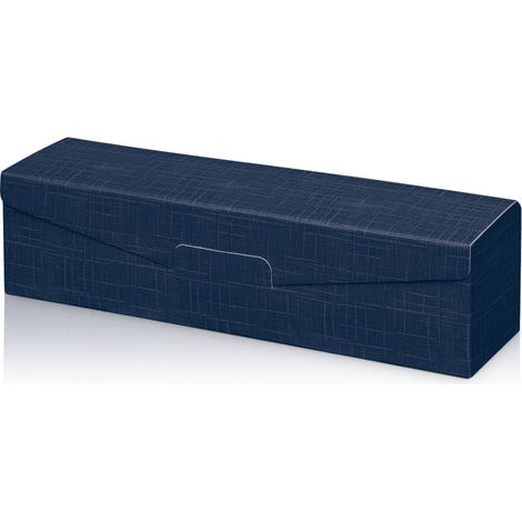 1000 x Präsentkarton für 1 Flasche 380x95x90 mm strukturgeprägt Blau (1/2)
