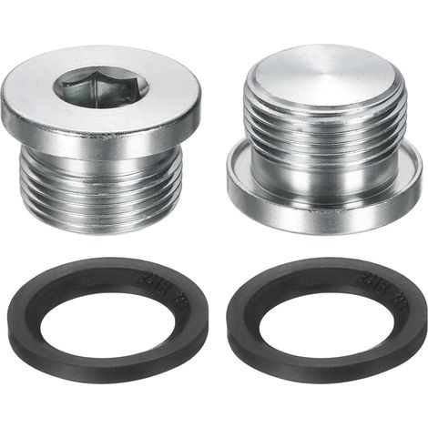2Pcs G3/4x14 Bouchon À Tête Hexagonale Intérieure Pour Raccord De Tuyau, Bouchon Fileté En Acier Au Carbone Universel Avec Joint Torique Noir Pour Fermer Les Évacuations (1/5)