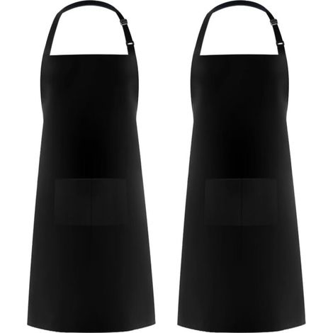 (2 Pack) Cooking Aprons for Men and Women, Cooking Tool Holder Aprons with 2 Pockets for BBQ, Adjustable Gardening Apron for Adults for Gardening MUMU