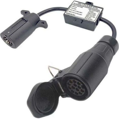 Convertidor de luz de remolque de enchufe plano de 7 vías a enchufe redondo de 13 pines (1/4)