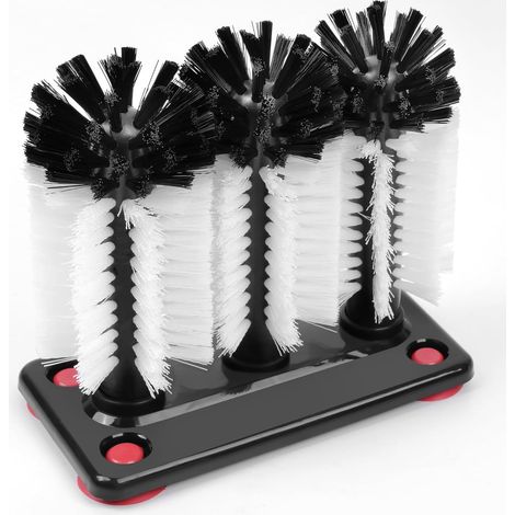 Brosse à bouteille avec ventouse, Nettoyeur de bouteilles, Brosse à bouteille en verre, Brosse à bouteille avec ventouse amovible (1/5)