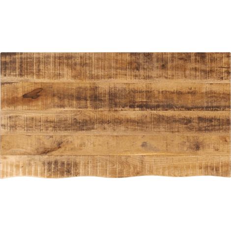 Tischplatte 100x60x2,5 cm Baumkante Massivholz Raues Mangoholz