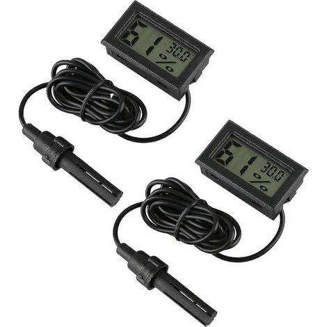 Thermomètre-hygromètre numérique, lot de 2, mini-thermomètres à sonde, indicateur de température et d'humidité (lot de 2) (1/5)