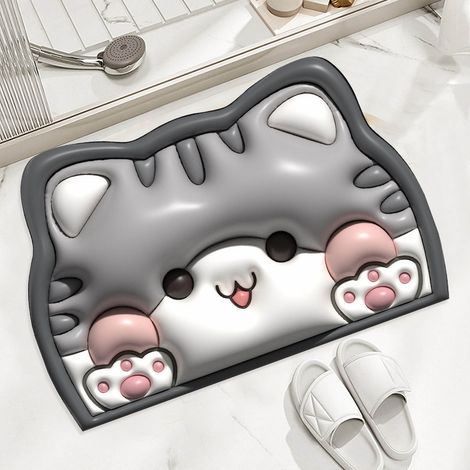 Tapis De Bain - 40 X 60 Cm - Absorbant Rapide - Anti-dérapant - Pour Salle De Bain Entrée Cuisine Chambre - 1 Pièce (1/5)