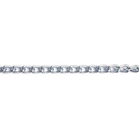 Catena ornamentale pretagliata ritorta maglia cort - Misure: 2,5 mt Ø 3 mm - Colore: Nichelato