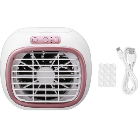 Ventilateur de bureau brumisateur rechargeable USB, 3 vitesses, lumière nocturne, pour chambre et bureau (1/5)