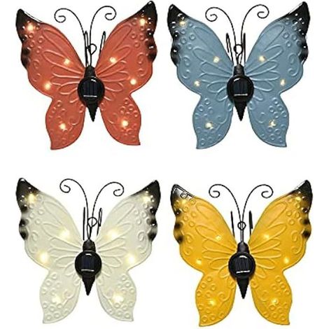 1 pièce lumière solaire papillon, design décoratif jardin, LED intégrée, 17,8 x 6 x 4 cm, éclairage extérieur pour allées et massifs (1/2)