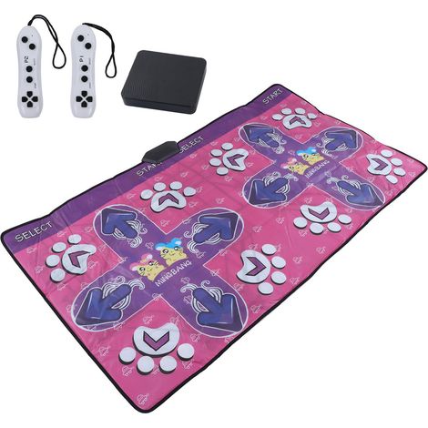 Tapis de danse musical pliable électronique double utilisateur, améliore l'intelligence musicale, tapis de danse léger avec câble AV (1/5)