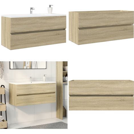 vidaXL Waschbeckenschrank Sonoma-Eiche 100x38,5x45 cm Holzwerkstoff