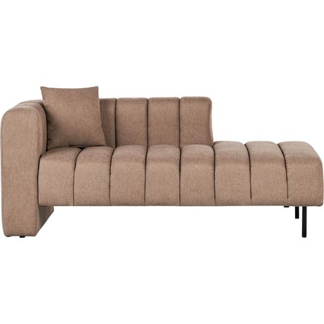 Left-Hand Chaise Lounge LANNILS Fabric Light Brown