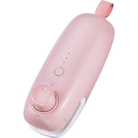 Mini-Beutelversiegler: 2-in-1-Vakuumiergerät, drei Geschwindigkeitsstufen für die Lebensmittelaufbewahrung, Rosa (1/5)